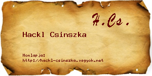 Hackl Csinszka névjegykártya